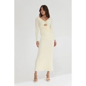 Significant Other Marie Bodycon Maxi Dress Butter Cream Womens Size 4